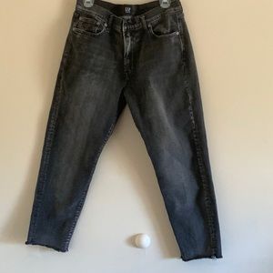 Gap Girlfriend jean. Faded black.